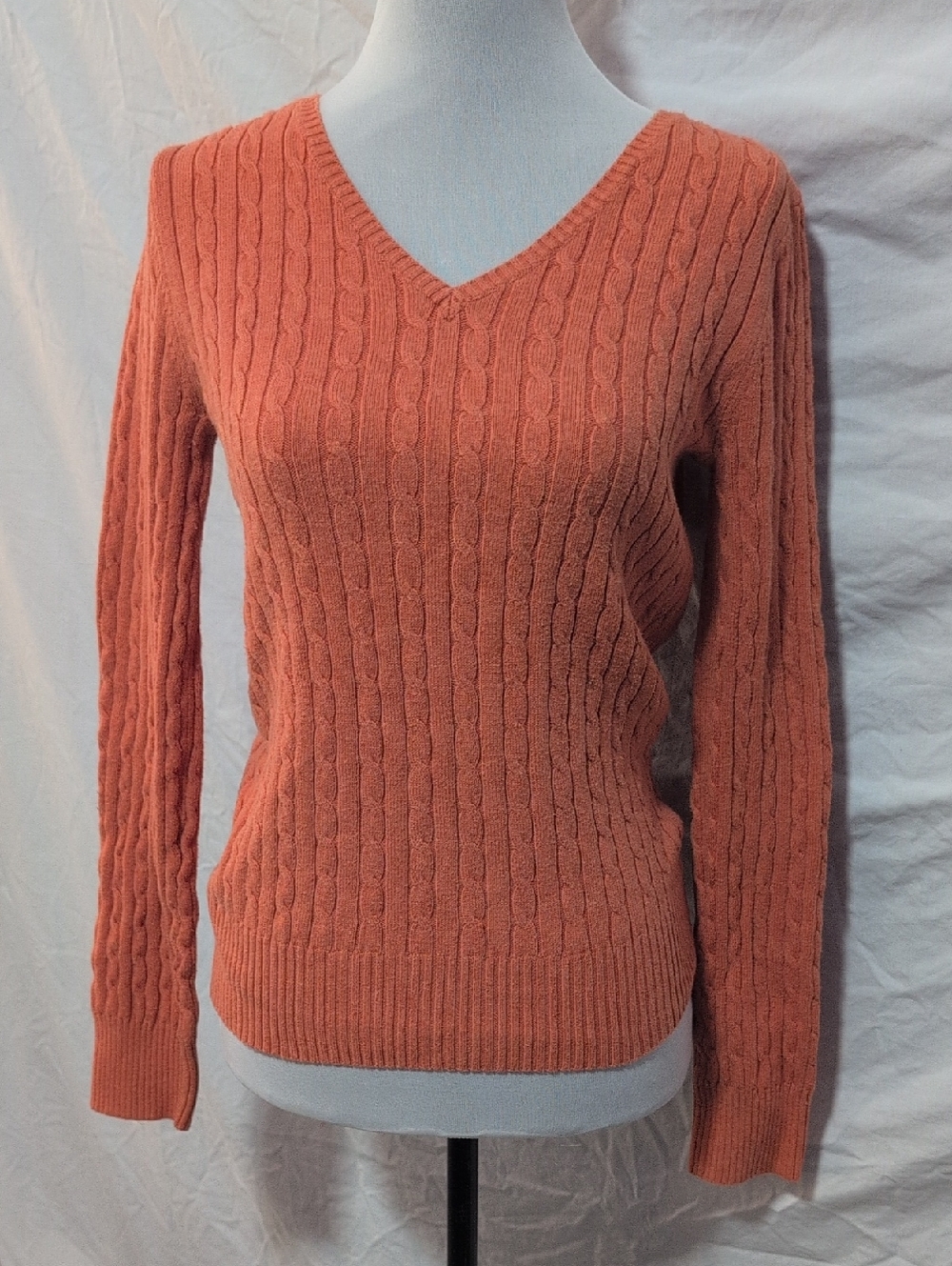 Merona Coral Cable-Knit V-Neck Sweater
